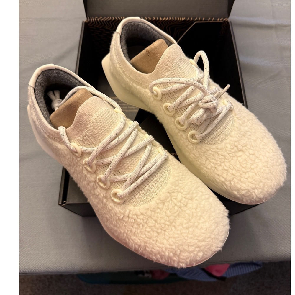 Allbirds Wool Dasher 2 Fluff Mens 9.5 Natural White Running Shoes AA003FM095